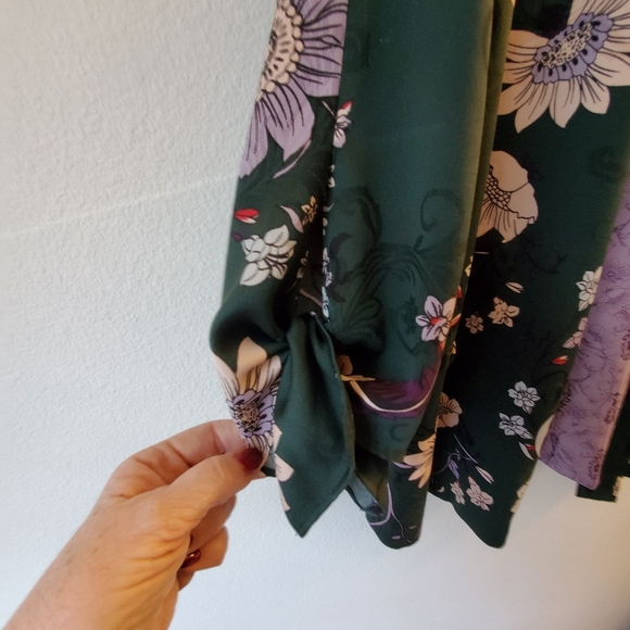 Chico's Dark Green Floral Kimono Jacket Size 3 NWOT - Picture 4 of 11